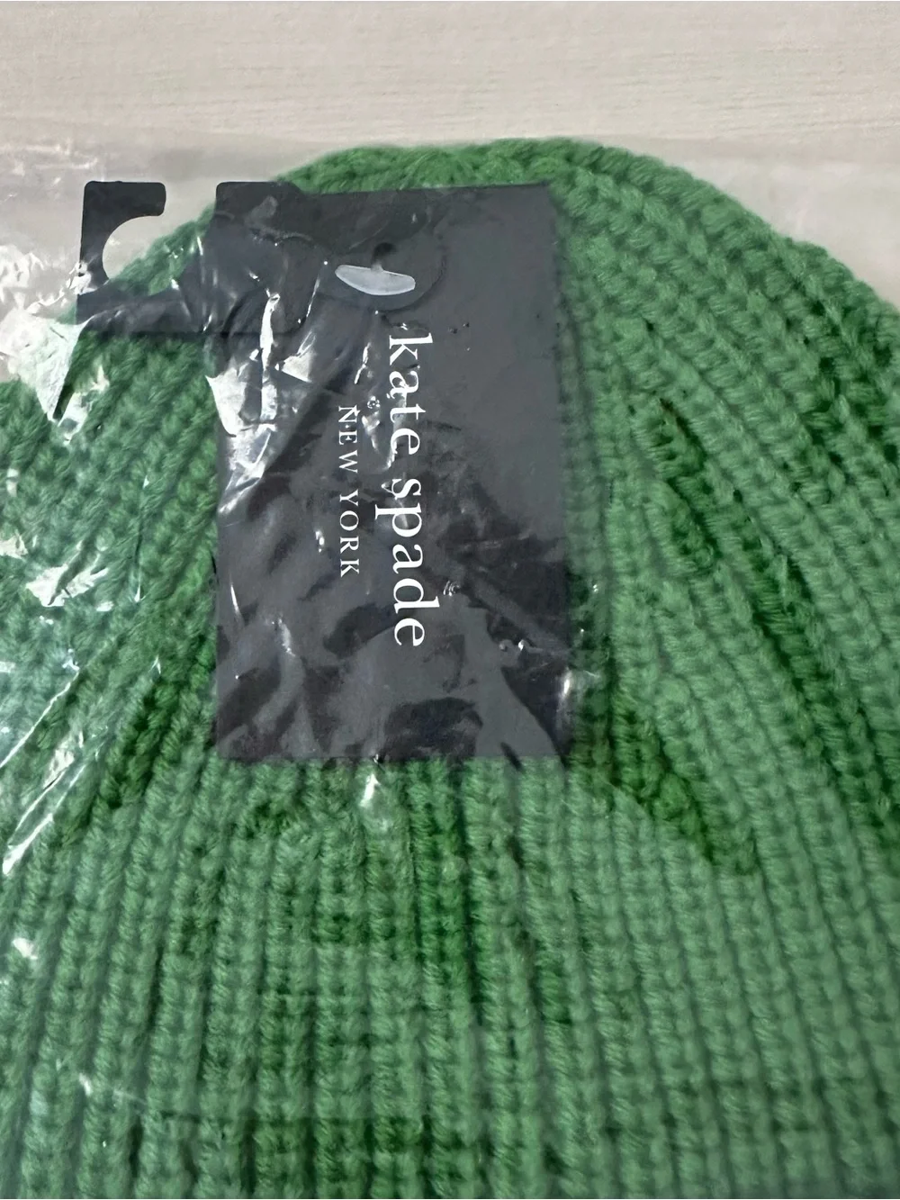 Kate Spade green Spade Cuff Beanie